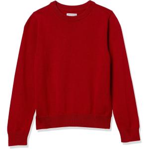 imageAmazon Essentials Boys and Toddlers Uniform Cotton Crewneck SweaterRed