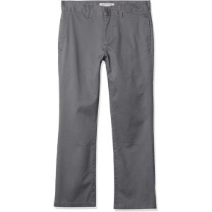 imageAmazon Essentials Boys and Toddlers Uniform StraightFit FlatFront Chino Khaki Pants MultipacksGrey