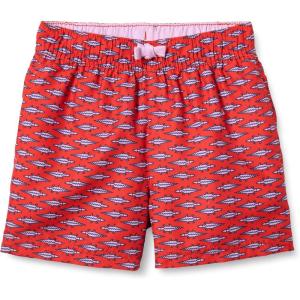 imageAmazon Essentials Boys and Toddlers Woven Swim TrunkLilac Red Crocodiles