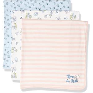 imageAmazon Essentials Disney  Marvel  Star Wars Unisex Babies Swaddle Blankets Pack of 33pack Alice Tea Party
