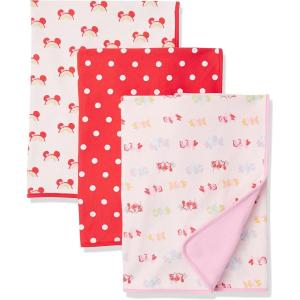 imageAmazon Essentials Disney  Marvel  Star Wars Unisex Babies Swaddle Blankets Pack of 33pack Minnie Rainbow Chaser