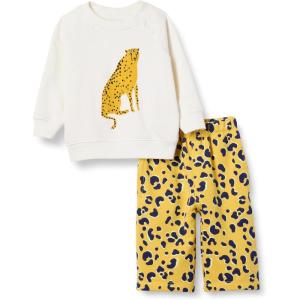 imageAmazon Essentials Unisex Babies French Terry Sweatshirt and Sweatpants Set Pack of 2Cheetah GraphicAnimal