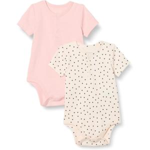 imageAmazon Essentials Unisex Babies Henley Bodysuit Pack of 2Pale PinkDots