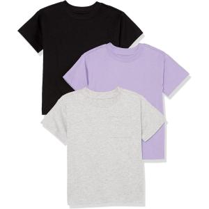 imageAmazon Essentials Unisex Kids and Toddlers Modern ShortSleeve TShirt Pack of 3BlackGrey HeatherPurple