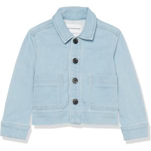 imageAmazon Essentials Unisex Kids and Toddlers Relaxed Fit Denim Chore JacketLight Denim Blue
