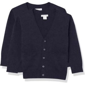 imageAmazon Essentials Unisex Kids and Toddlers Uniform Cotton Cardigan Sweaters Pack of 2Navy