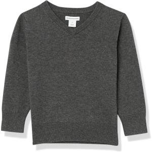 imageAmazon Essentials Unisex Kids and Toddlers Uniform Cotton VNeck SweaterCharcoal Heather