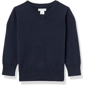 imageAmazon Essentials Unisex Kids and Toddlers Uniform Cotton VNeck SweaterNavy Heather
