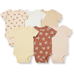 imageAmazon Essentials Unisex Toddlers and Babies ShortSleeve Bodysuits MultipacksMulticolorTiger