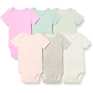 imageAmazon Essentials Unisex Toddlers and Babies ShortSleeve Bodysuits MultipacksPinkFloral