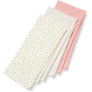imageAmazon Essentials unisexbaby Swaddle BlanketsDusty RoseDotsStripe