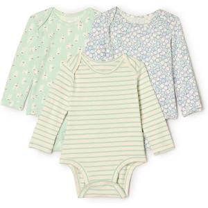 imageAmazon Essentials x Sofia Grainge Unisex Babies Long Sleeve Crew Neck Bodysuit Pack of 3RabbitsRound TreesStripe