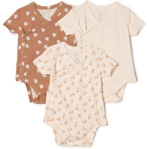 imageAmazon Essentials x Sofia Grainge Unisex Babies Side Snap Short Sleeve Bodysuit Pack of 3IvoryLamb FacesRabbits