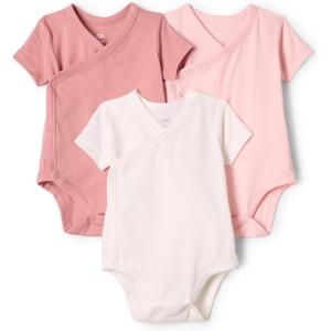 imageAmazon Essentials x Sofia Grainge Unisex Babies Side Snap Short Sleeve Bodysuit Pack of 3IvoryPinkTerracotta
