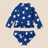 imageAmazon Essentials Baby Girls Rashguard SetDeep Blue Ivory Abstract Dots