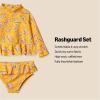 imageAmazon Essentials Baby Girls Rashguard SetGolden Yellow Beige Leopard