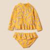 imageAmazon Essentials Baby Girls Rashguard SetGolden Yellow Beige Leopard