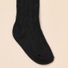 imageAmazon Essentials Girls Cable Knit Tight Pack of 3BurgundyBlackCharcoal Grey Heather