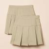 imageAmazon Essentials Girls Uniform Pleated Skort Skirt Pack of 2Khaki Tan