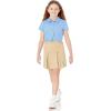 imageAmazon Essentials Girls Uniform Short Sleeve Stretch Poplin ButtonDown Shirts Pack of 3Blue