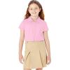 imageAmazon Essentials Girls Uniform Short Sleeve Stretch Poplin ButtonDown Shirts Pack of 3Pink