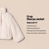 imageAmazon Essentials Girls and Toddlers Cropped FullZip Puffer Jacket Quilted Matte or Sherpa FleeceLight Beige