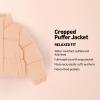 imageAmazon Essentials Girls and Toddlers Cropped FullZip Puffer Jacket Quilted Matte or Sherpa FleeceLight Brown