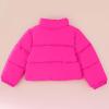 imageAmazon Essentials Girls and Toddlers Cropped FullZip Puffer Jacket Quilted Matte or Sherpa FleeceNeon Pink