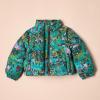 imageAmazon Essentials Girls and Toddlers Cropped FullZip Puffer Jacket Quilted Matte or Sherpa FleeceTexture Splatter