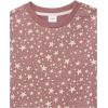 imageAmazon Essentials Girls and Toddlers Fleece Crewneck Pullover Sweatshirts Pack of 2Light Grey HeatherMauve Stars