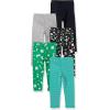 imageAmazon Essentials Girls and Toddlers Leggings MultipacksBlackFloralGreen CandyGreyTurquoise Blue Stripe