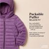 imageAmazon Essentials Girls and Toddlers Lightweight WaterResistant Packable Hooded Puffer JacketBlack Stars