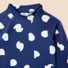 imageAmazon Essentials Girls and Toddlers Long Sleeve Rashguard TShirtDeep Blue Ivory Abstract Dots
