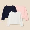 imageAmazon Essentials Girls and Toddlers Long Sleeve T Shirts Pack of 3IvoryNavyPink