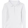 imageAmazon Essentials Girls and Toddlers LongSleeve Interlock Polo Shirts MultipacksWhite