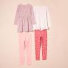 imageAmazon Essentials Girls and Toddlers LongSleeve Outfit Set Pack of 4IvoryPale PinkWhite FloralFlowers