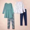 imageAmazon Essentials Girls and Toddlers LongSleeve Outfit Set Pack of 4Sage Green Horses