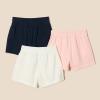 imageAmazon Essentials Girls and Toddlers PullOn Shorts Pack of 3IvoryNavyPink