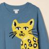 imageAmazon Essentials Girls and Toddlers Pullover Crewneck SweaterBlue Cat