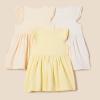 imageAmazon Essentials Girls and Toddlers Ruffle Jersey Tunic Pack of 3BeigeOatmeal HeatherPastel Yellow