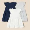 imageAmazon Essentials Girls and Toddlers Ruffle Jersey Tunic Pack of 3Light Grey HeatherNavyWhite