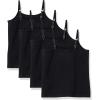 imageAmazon Essentials Girls and Toddlers Shelf Layering Camisole Pack of 4Black