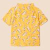 imageAmazon Essentials Girls and Toddlers Short Sleeve Rashguard TShirtGolden Yellow Beige Leopard