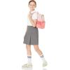imageAmazon Essentials Girls and Toddlers Short Sleeve Uniform Interlock Polo Shirt MultipacksWhiteGrey Heather