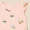 imageAmazon Essentials Girls and Toddlers Sleeveless Ruffle TShirt Pack of 3Cool CatTigerTropical Fruit