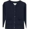 imageAmazon Essentials Girls and Toddlers Uniform Slim Fit Crewneck Cardigan SweaterNavy