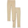 imageAmazon Essentials Girls and Toddlers Uniform Slim Fit PonteKnit Pant Pack of 2Khaki Brown
