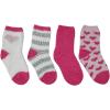 imageAmazon Essentials Kids Cozy Socks with NonSkid Bottoms 4 PairsPinkWhiteHearts