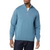 imageAmazon Essentials Mens 100 Cotton QuarterZip SweaterBlue