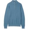 imageAmazon Essentials Mens 100 Cotton QuarterZip SweaterBlue